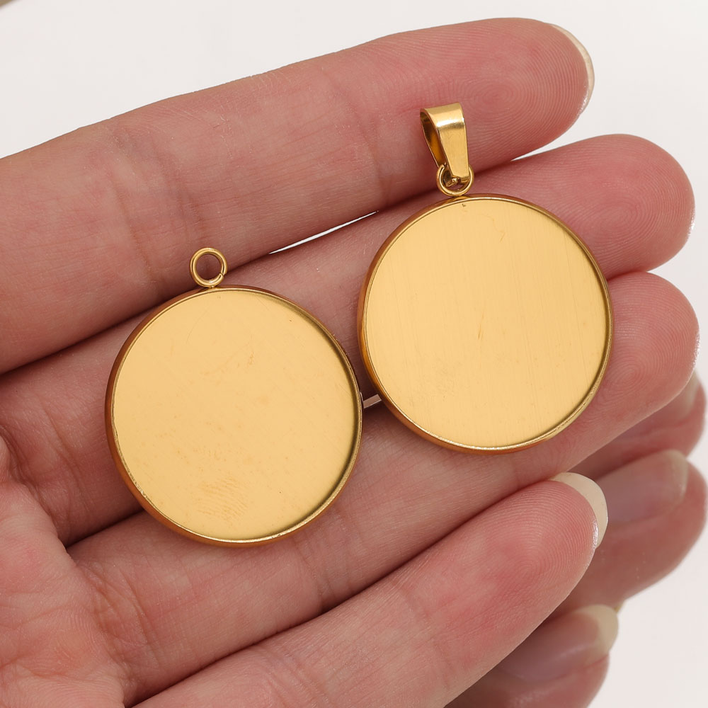 Resin Art Jewellery Kit - Pendentifs dorés en acier inoxydable, Base