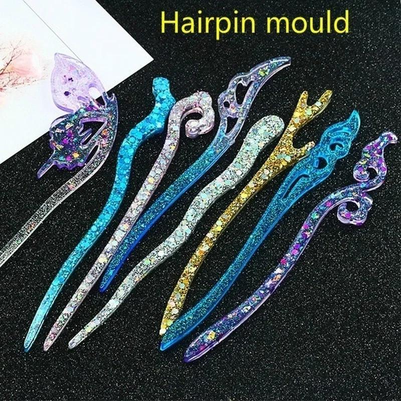 Resin Art Jewellery Kit - Épingle à cheveux transparente en Silicone,