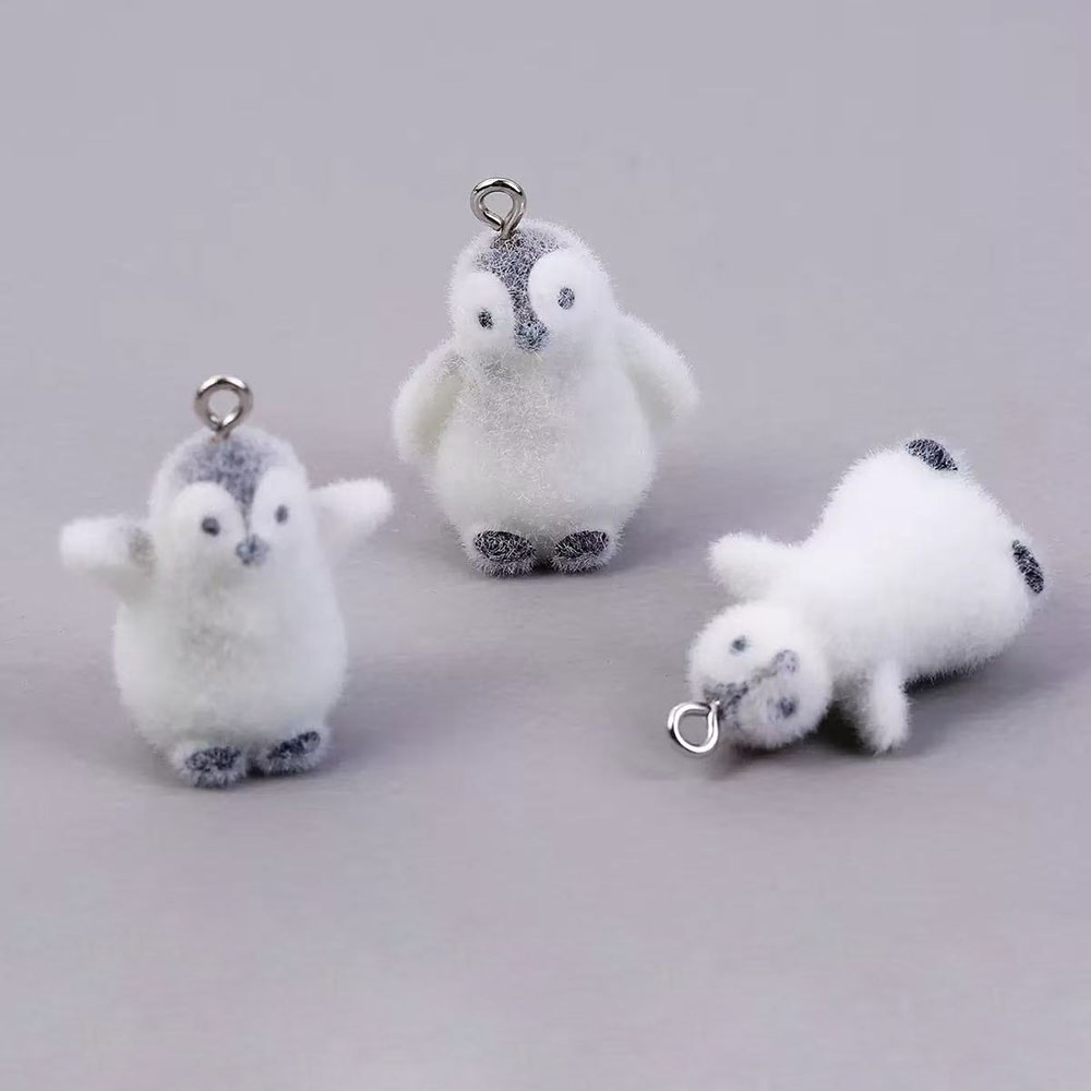 Resin Art Jewellery Kit - Breloques en résine petit pingouin floqué,