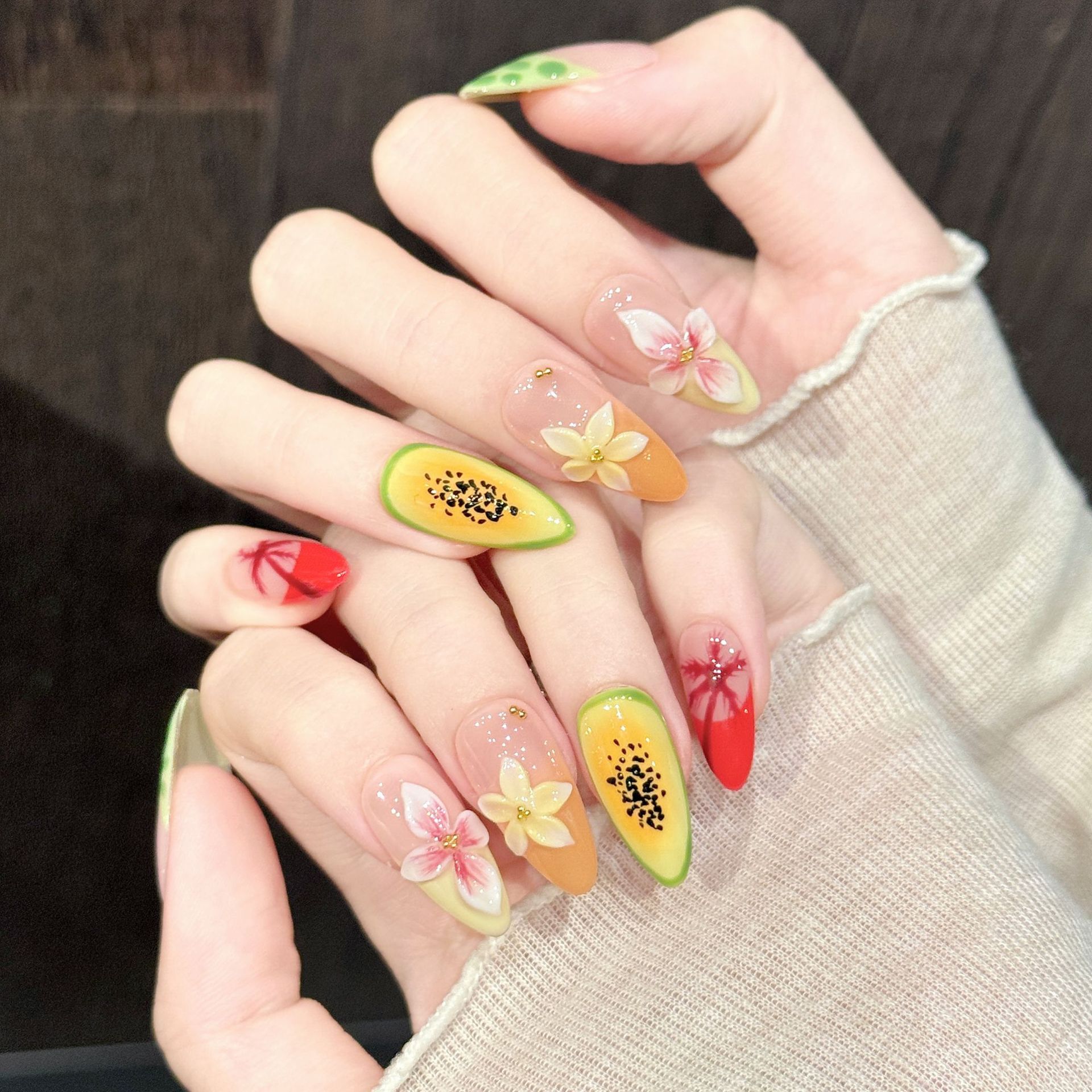 10 faux ongles amande moyens p - Resin Art Using Flowers avis et prix